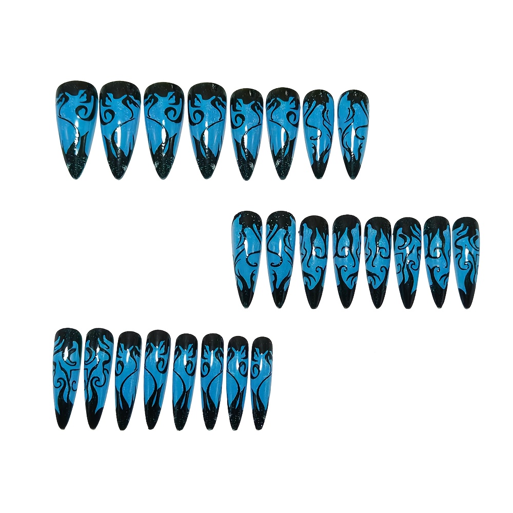 Long Pointed Press On Nails wi - Drip Tip Resin review and price