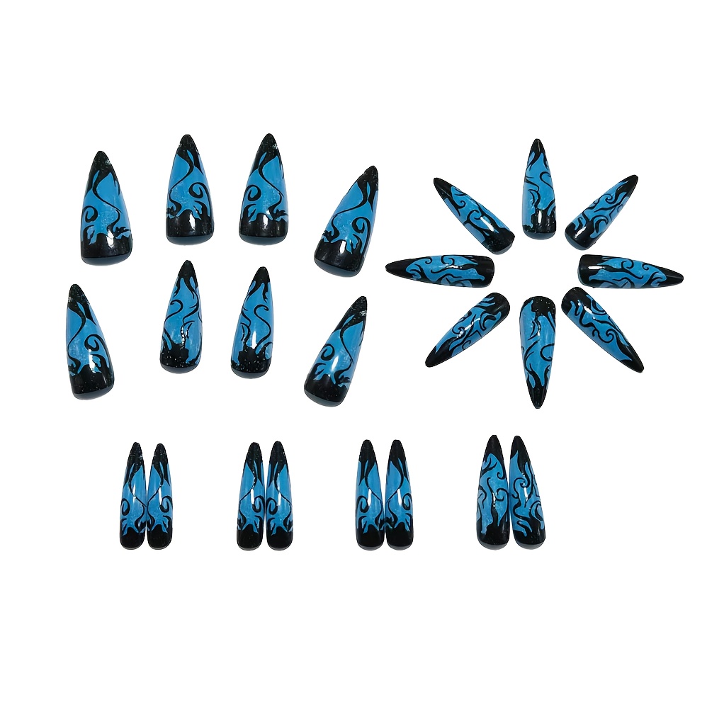 Long Pointed Press On Nails wi - Drip Tip Resin review and price