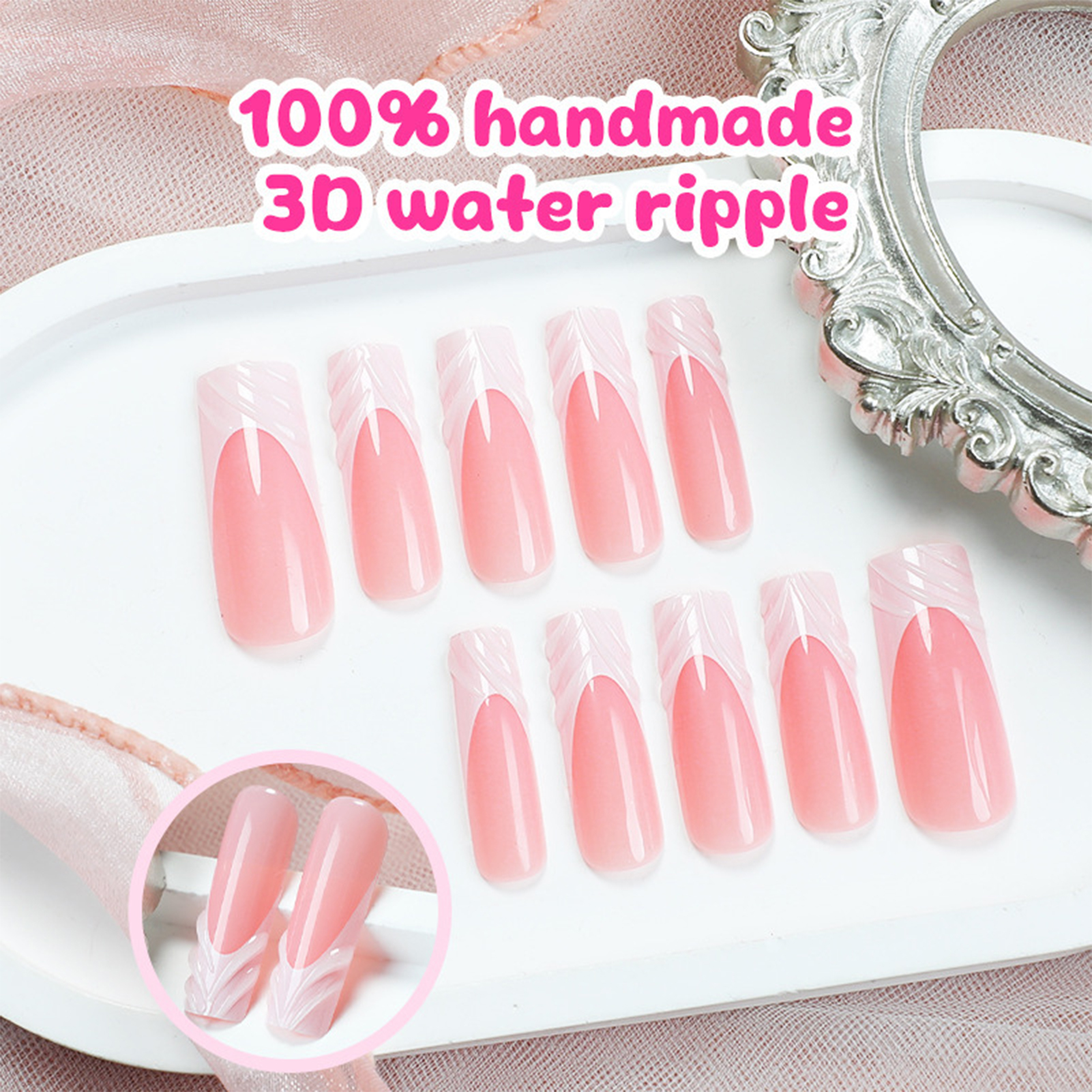 24Pcs Long Square Head Nails S - Drip Tip Resin review and price