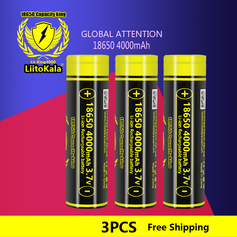 3pcs LiitoKala King4000 Highes - Vape Battery 18650 review and price