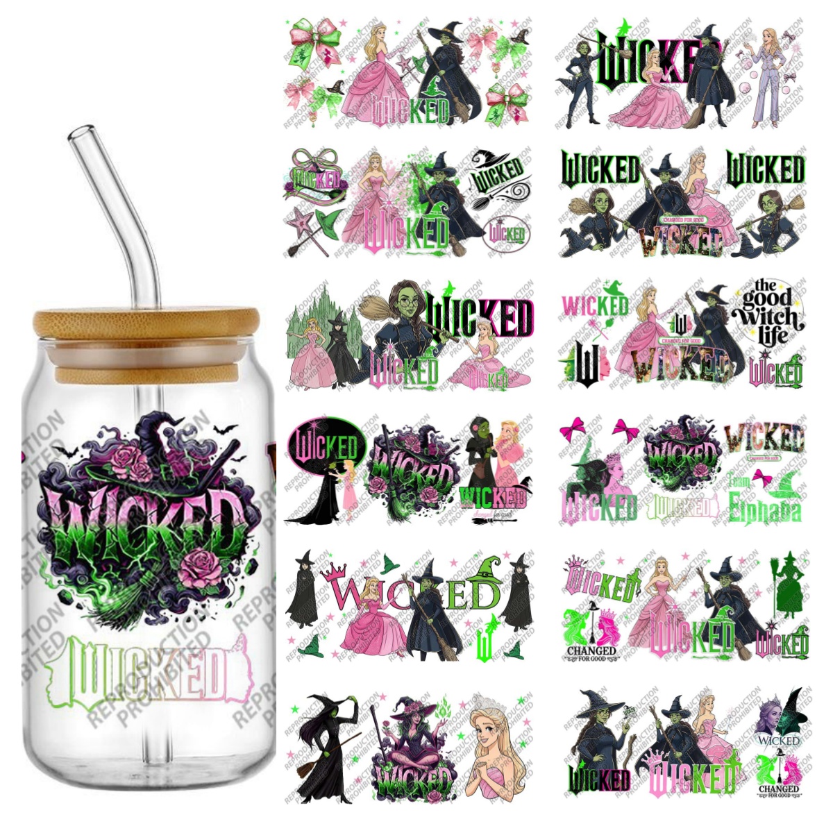 3D UV DTF Witch Bow Pattern cu - Rdta Tank Glass review and price