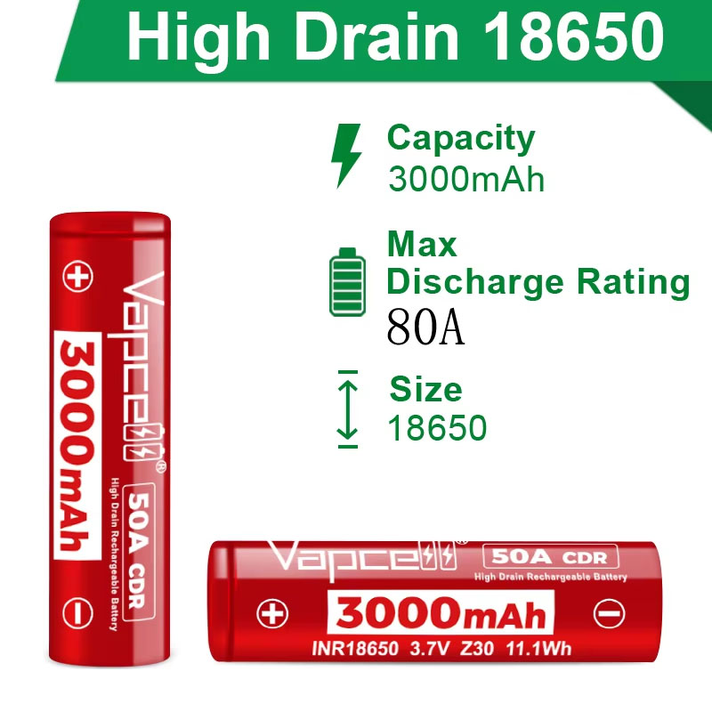High Drain INR18650 Battery Va - Vape Battery 18650 review and price