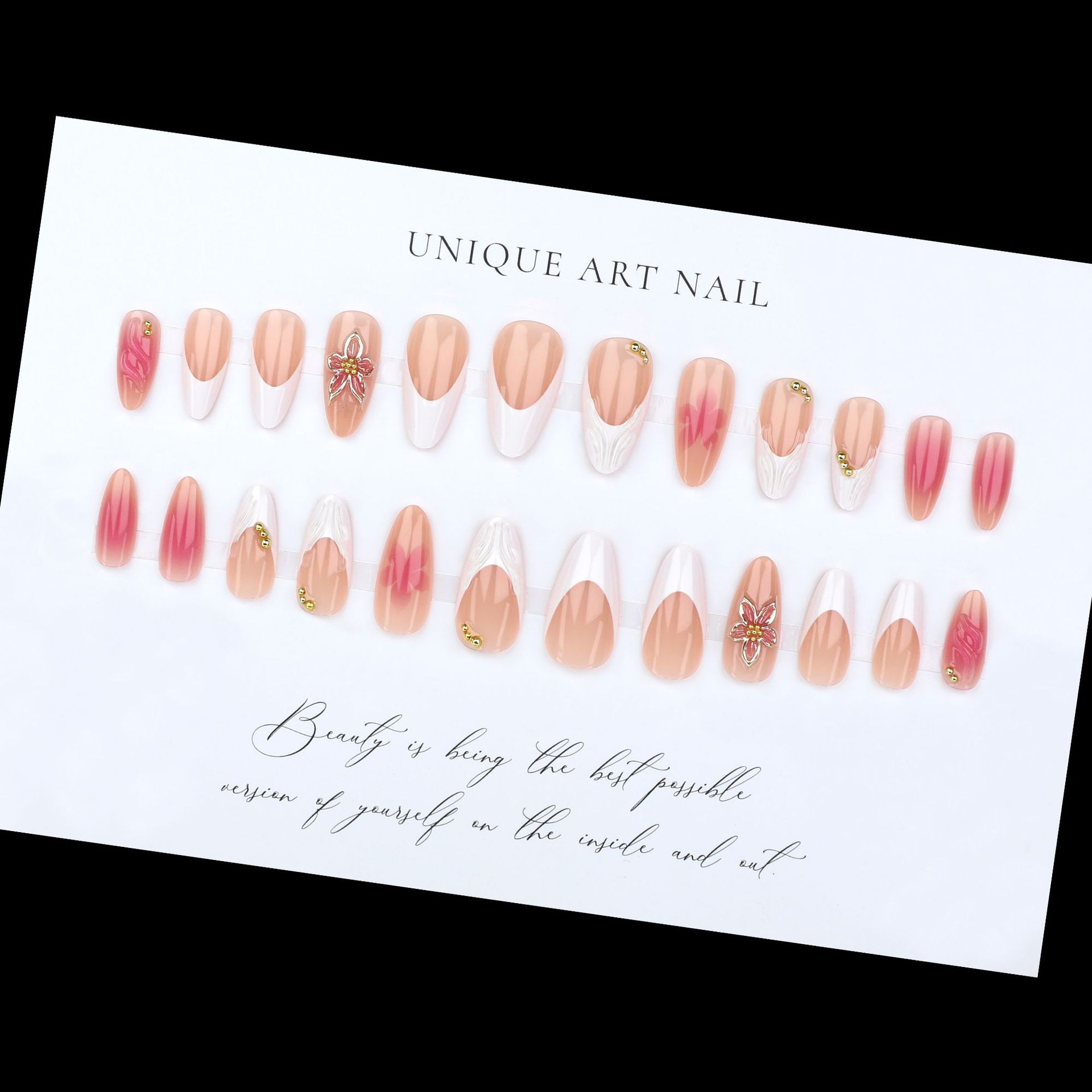 24pcs Simple White French Nude - Drip Tip Resin review and price