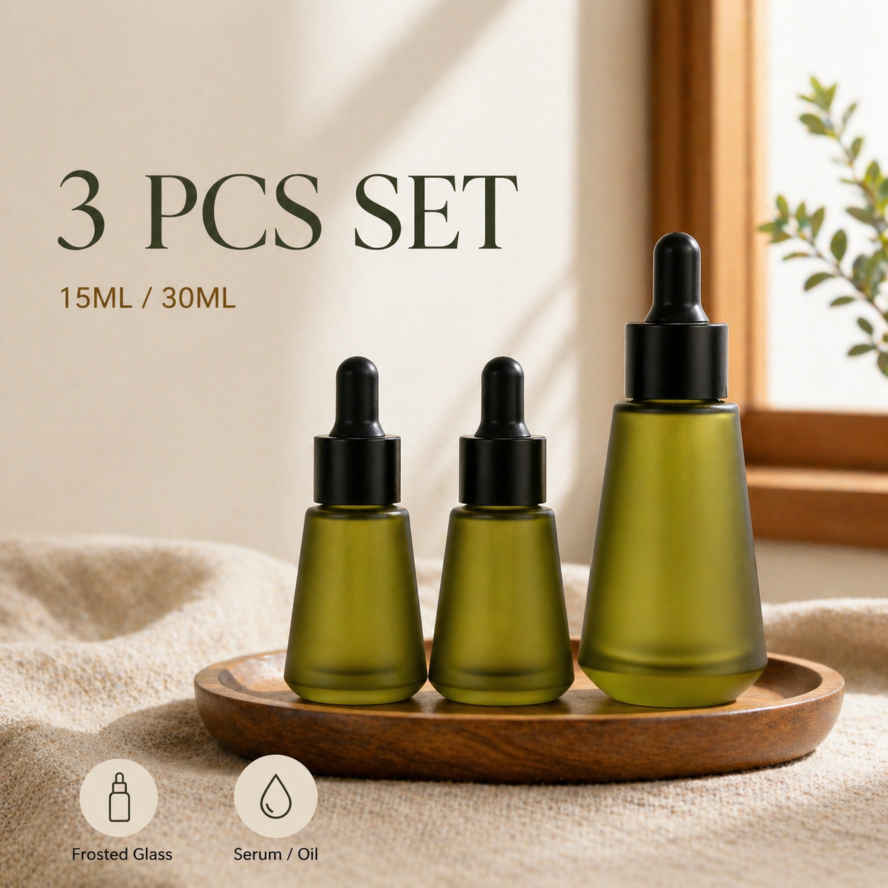15ml 30ml Frosted Olive Green  - Juice Bottle Dropper review and price
