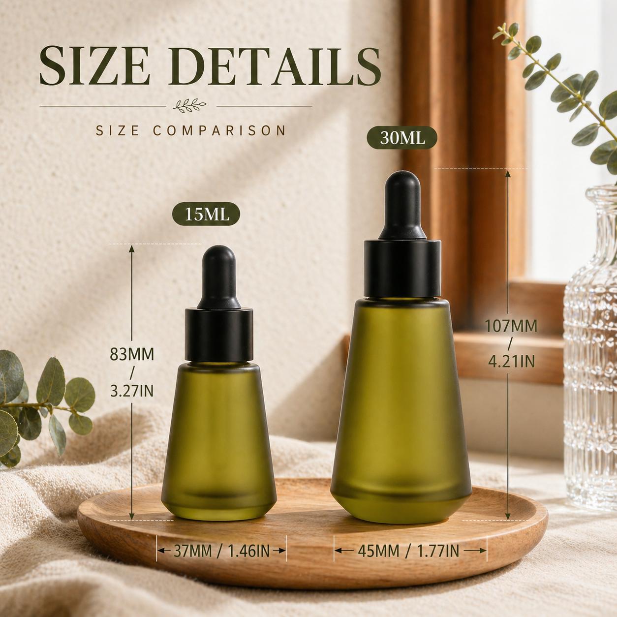 15ml 30ml Frosted Olive Green  - Juice Bottle Dropper review and price